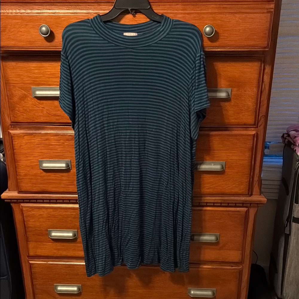 Falls Creek Blue Mini Dress with Stripes
